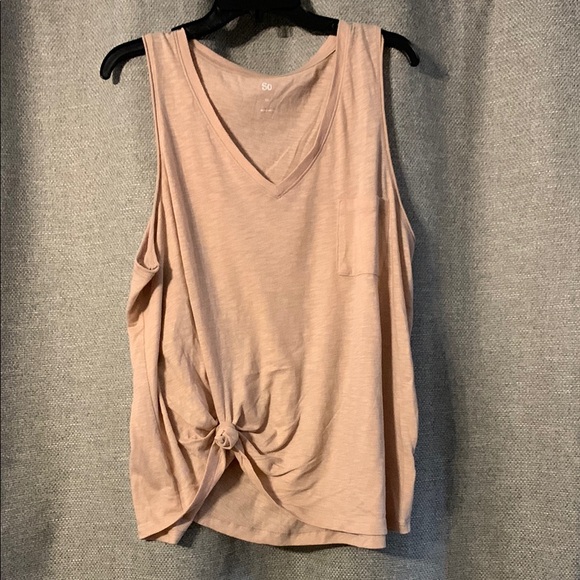 SO Tops - Women's Sleeveless Knotted Top - Cream